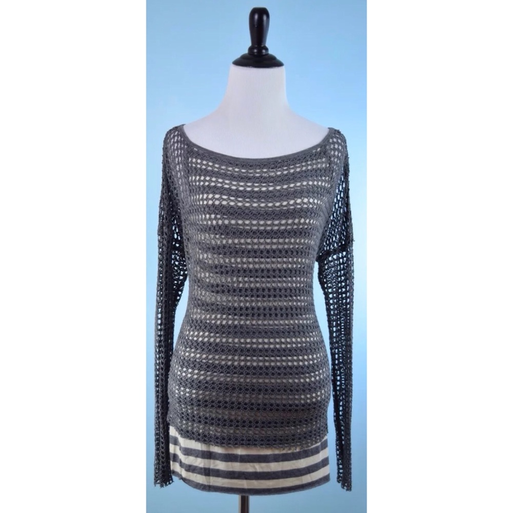 BAILEY 44 crochet knit overlay top SMALL
